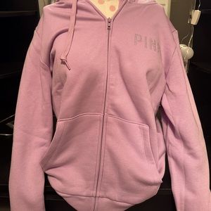 Large gorgeous zip up hoodie purple with bling